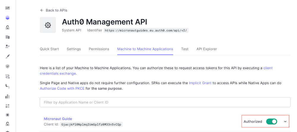 auth0 machine to machine applications