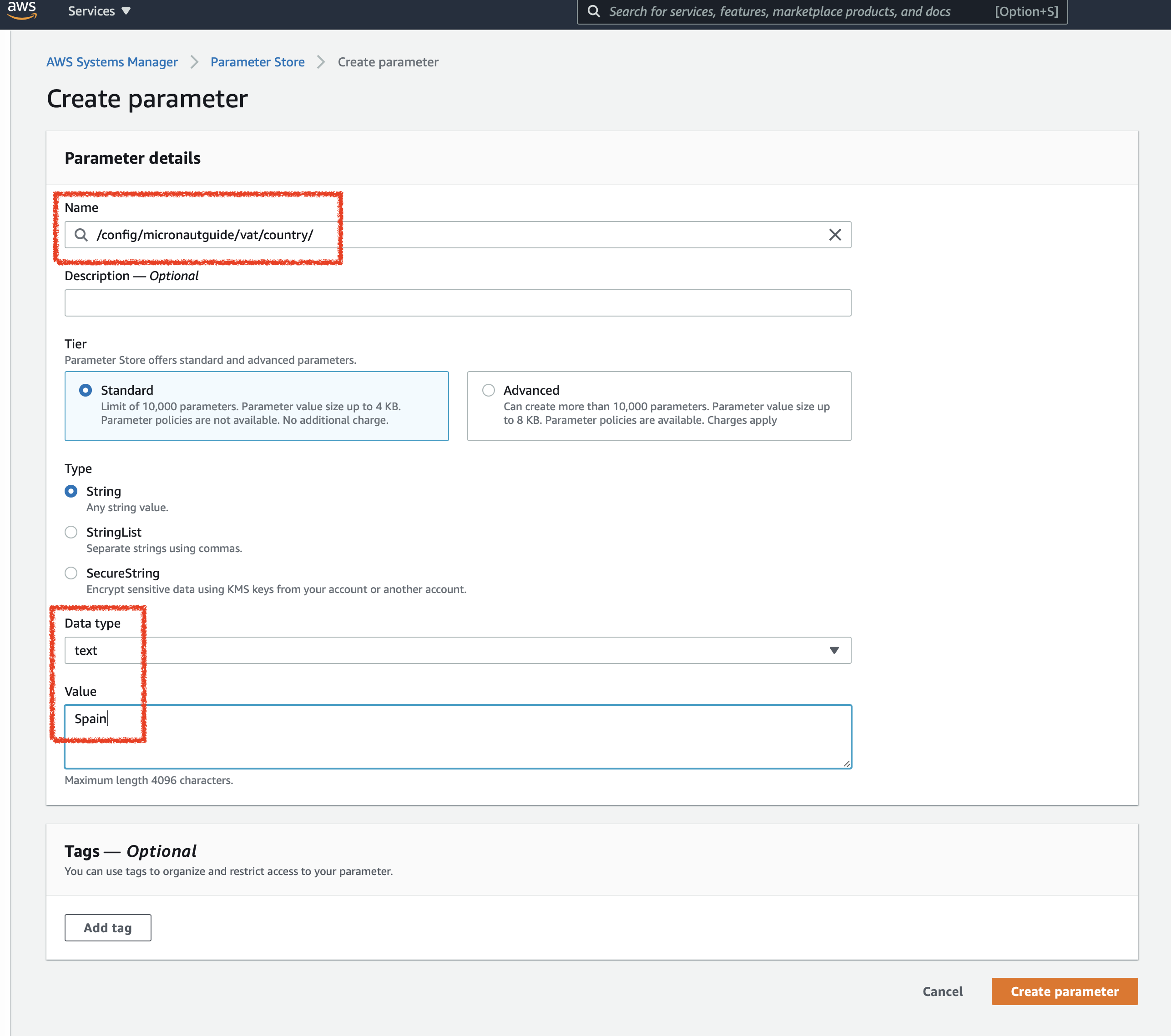 Create Country Parameter