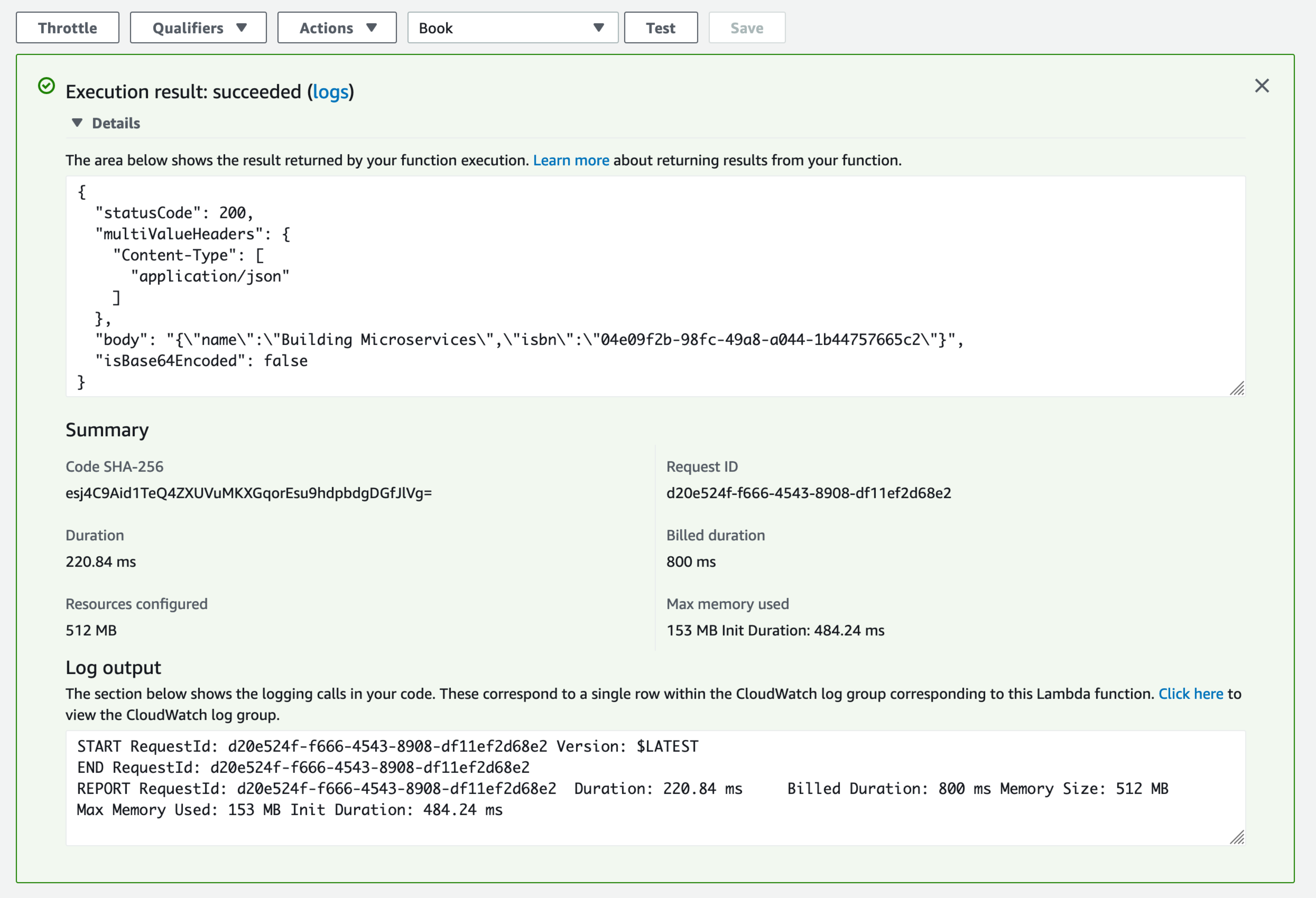 test result