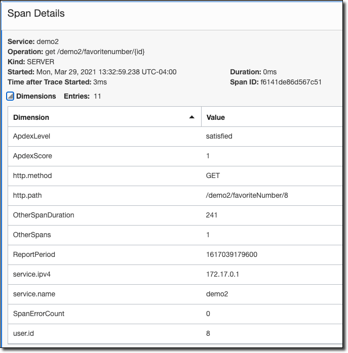 APM Trace Explorer Span Details