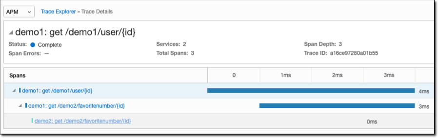 APM Trace Explorer Trace Details