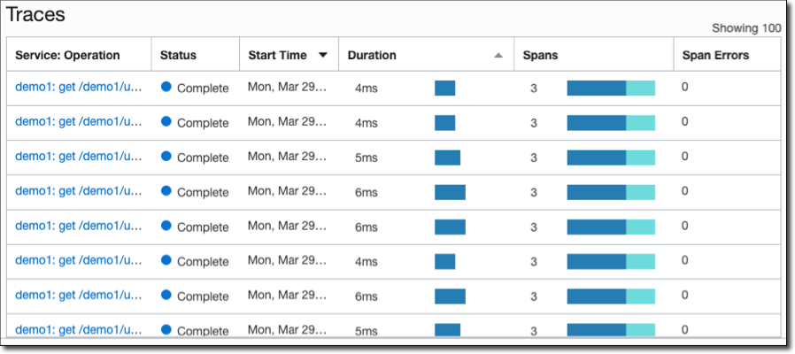 APM Trace Explorer Traces
