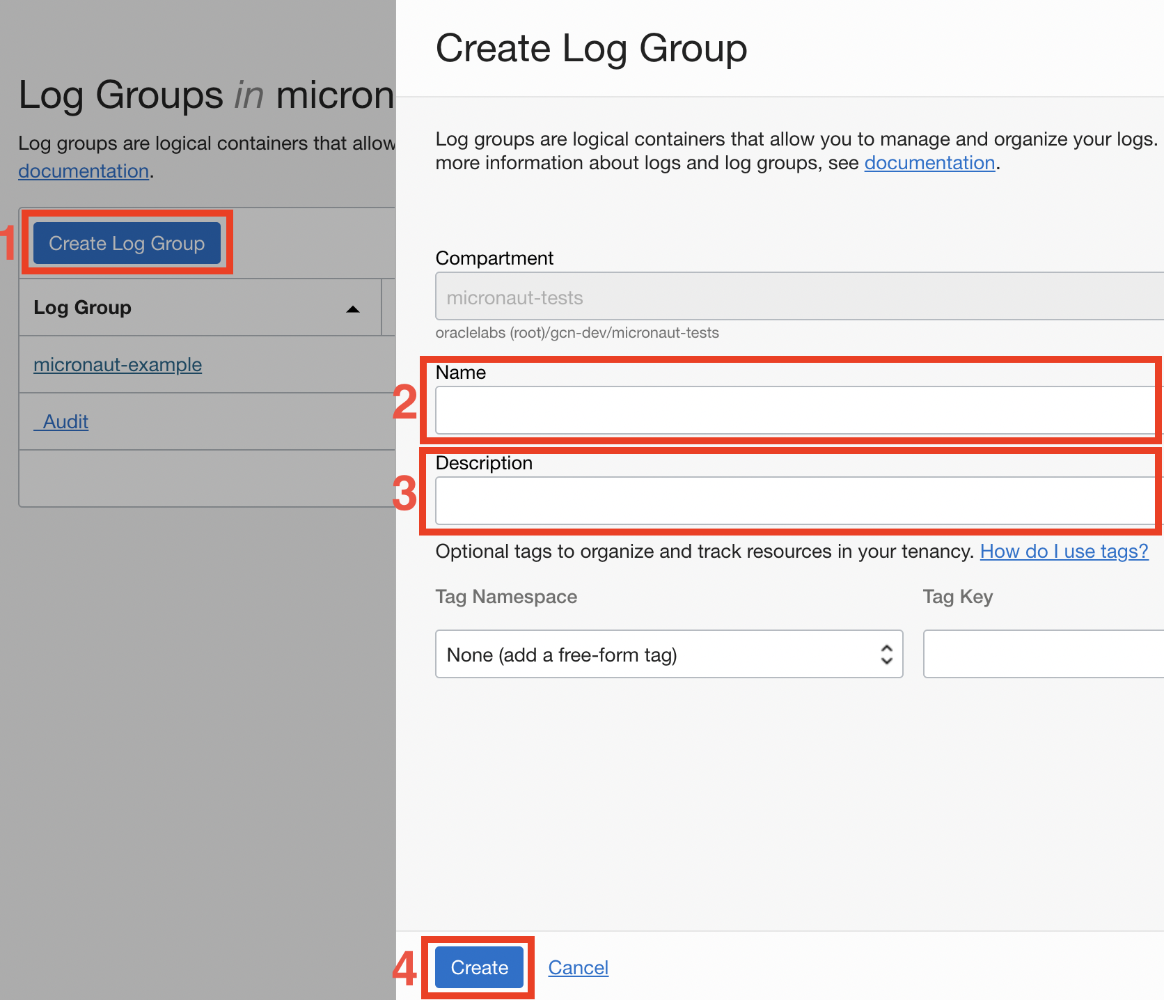 Create Group Log